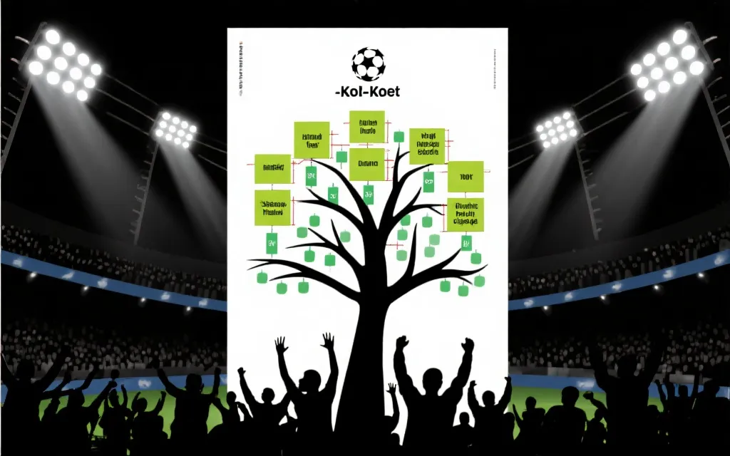 世界杯淘汰赛对阵树与球迷观赛氛围的概念插图